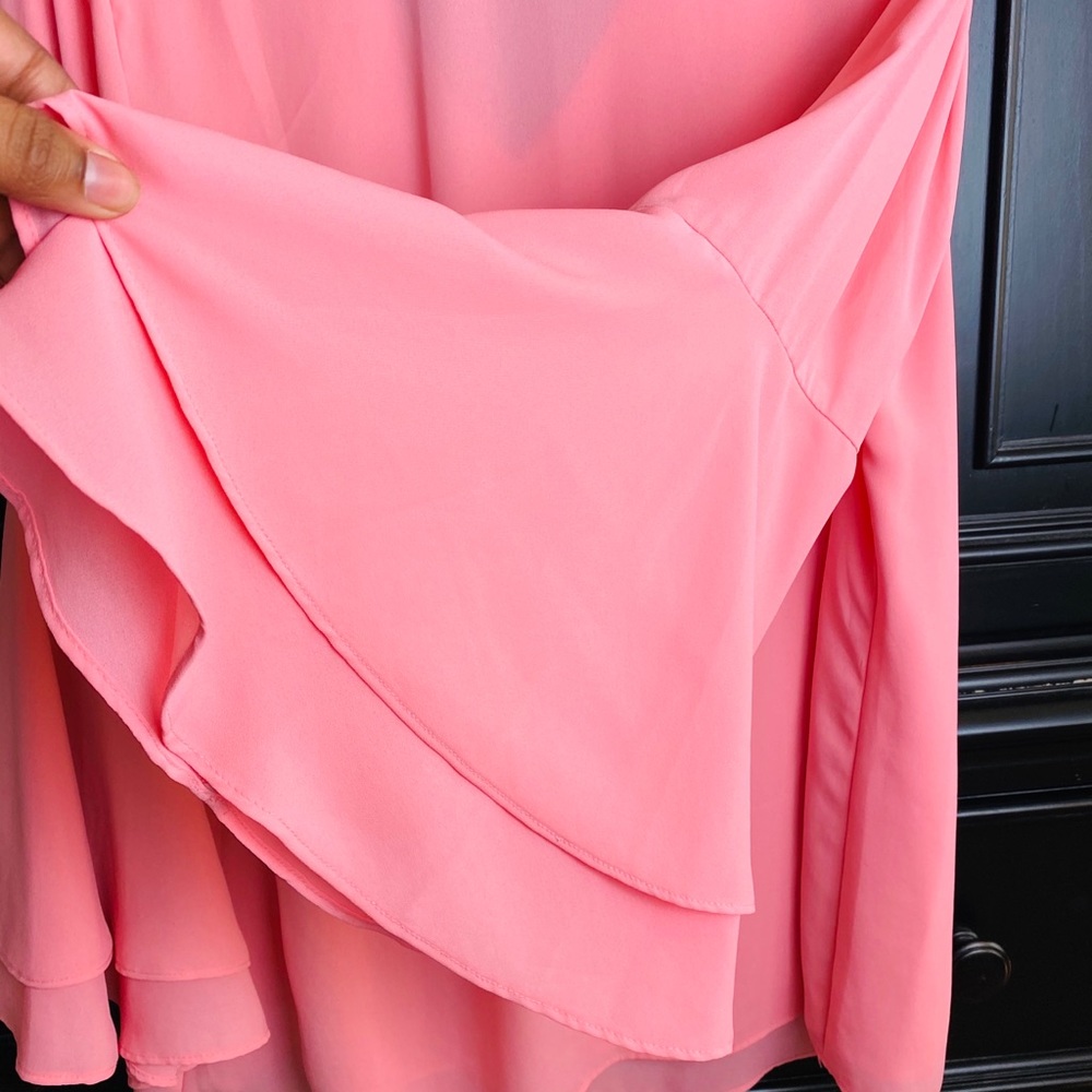 Alfani Blush Pink V-neck Draped Sleeve Blouse Top - Picture 5 of 5